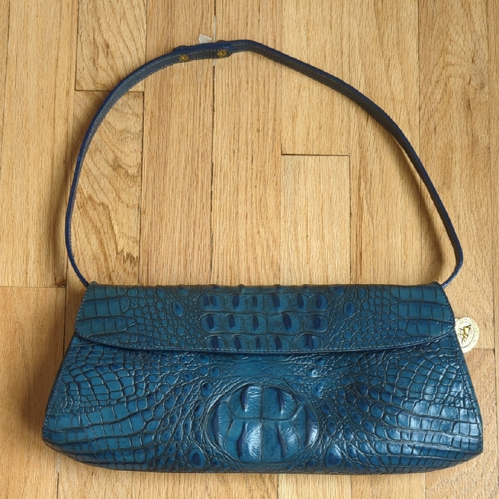 Brahmin Blue Crocodile 🐊 Embossed Bag